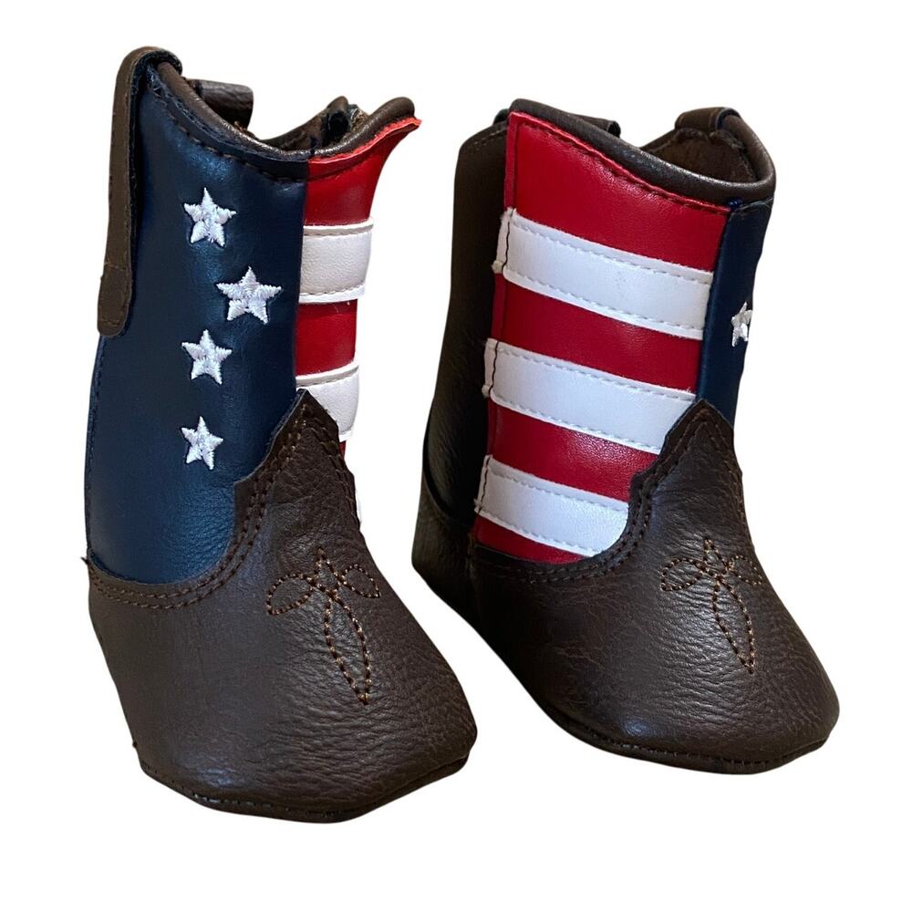 Rising Star Infant Cowboy Boots USA Flag 6–9M Baby Western Shoes